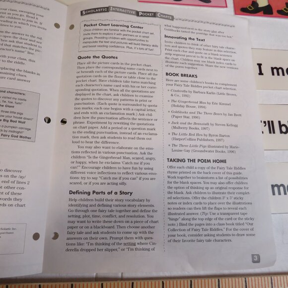 Fairy Tales POCKET CHART complete set LAMINATED Scholastic - Picture 13 of 14